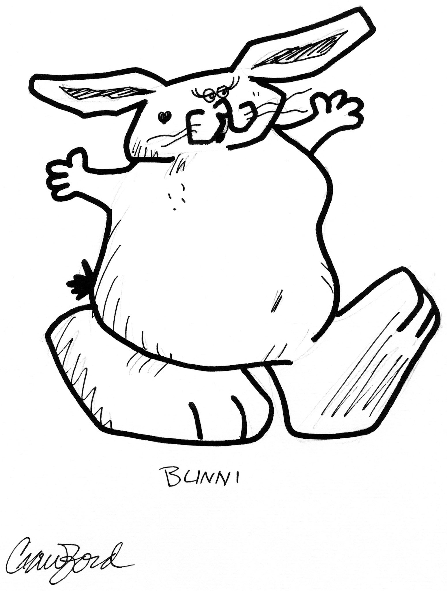 Bunni; Pen and ink drawing
