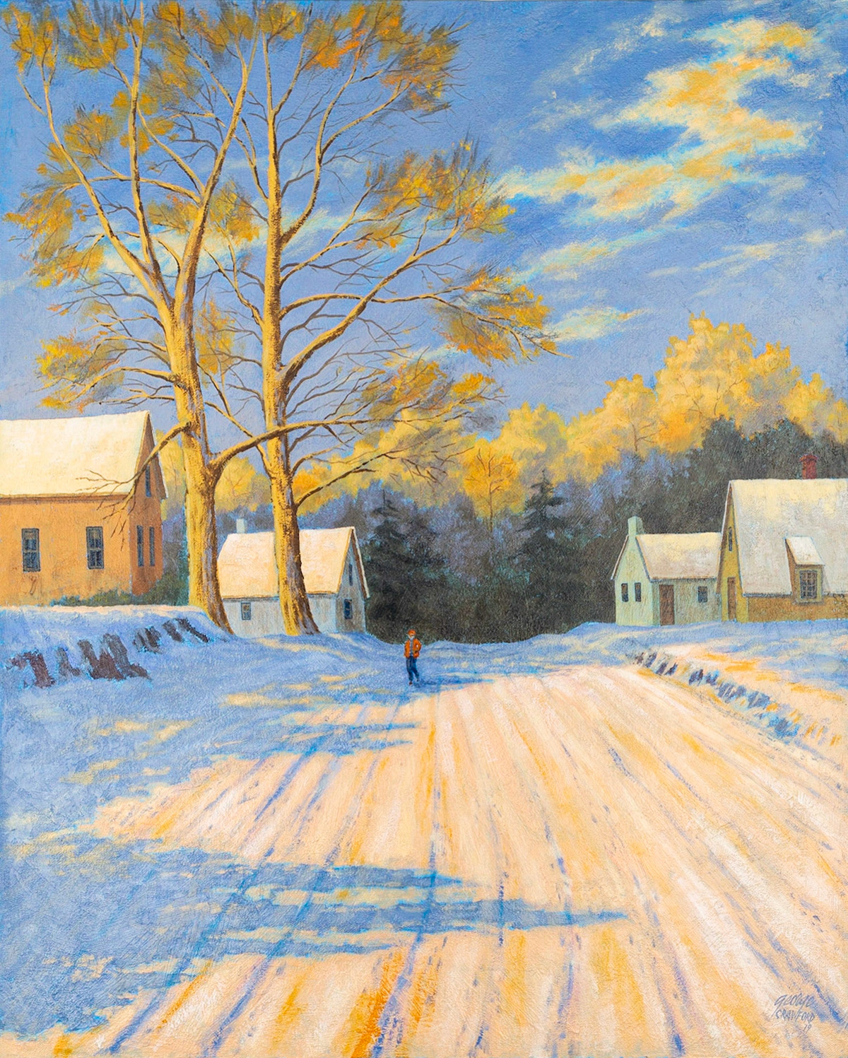 Snow Shadows (No. 2); Acrylic on canvas; 30  x 24  inches; © 2019