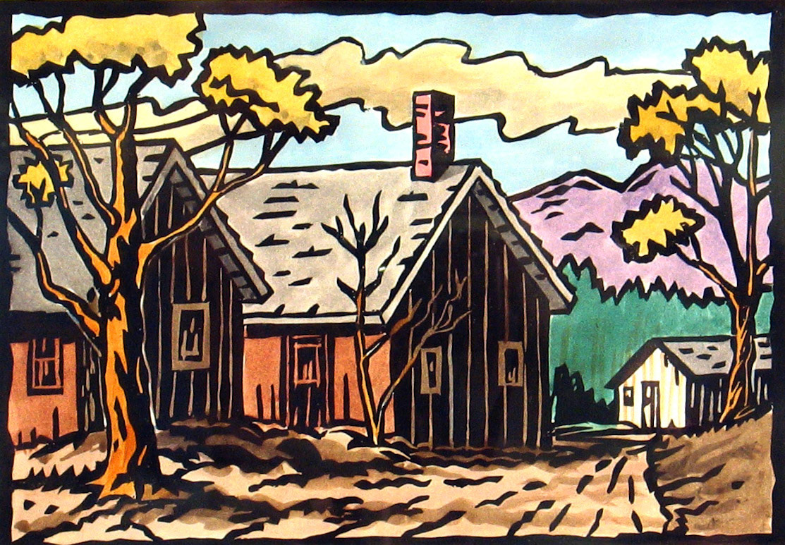 The Road to the White House; 7 x 9 inches; Hand-colored relief print; Edition of 20