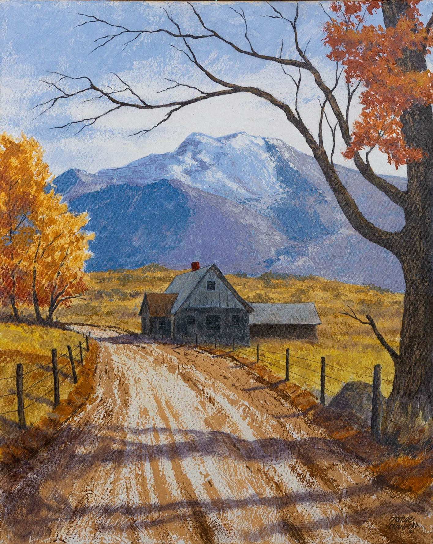 Lonely Ranch House; Acrylic on canvas; 30  x 24  inches; © 2020