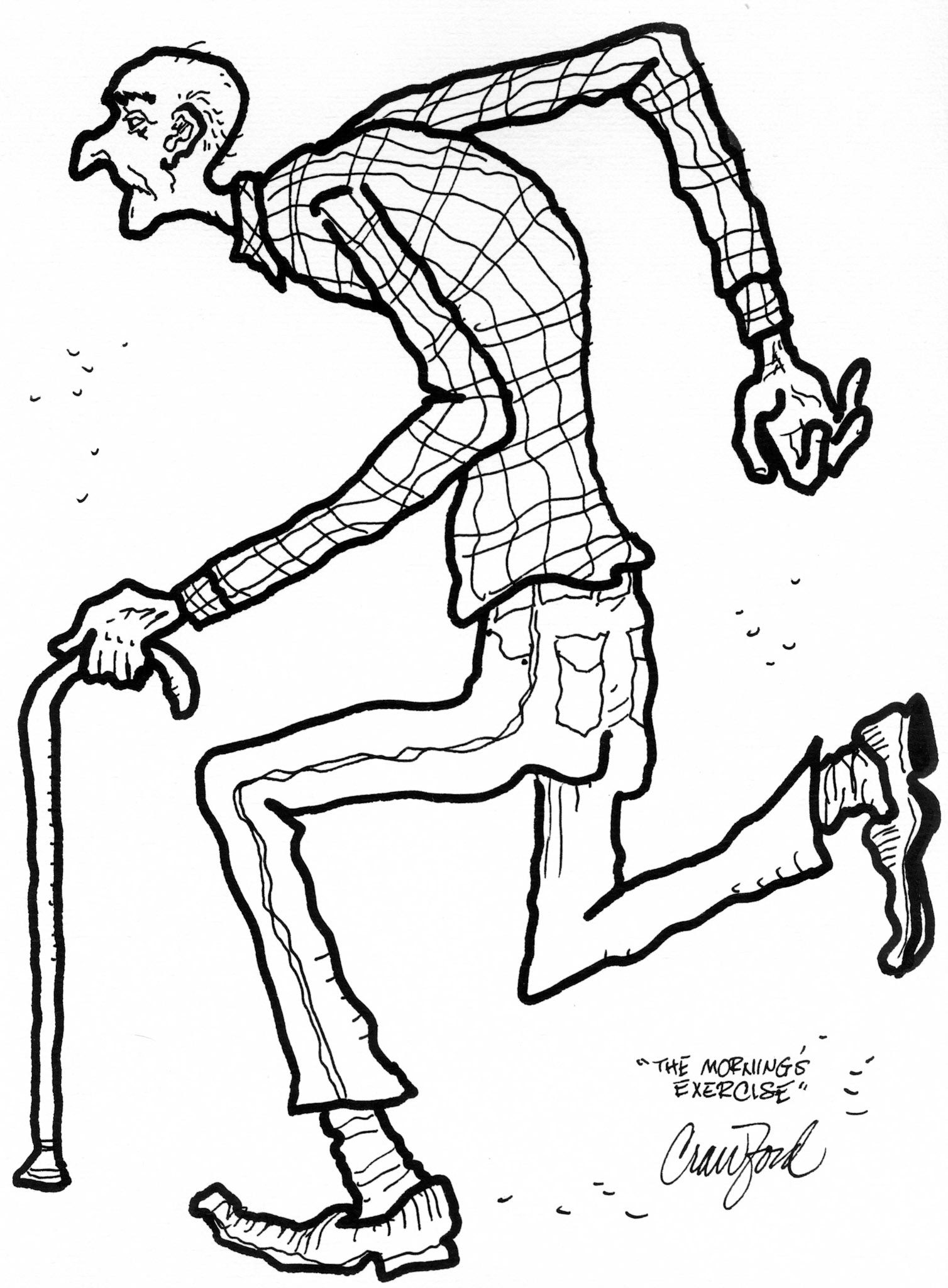 The Morning's Exercise; Pen and ink drawing