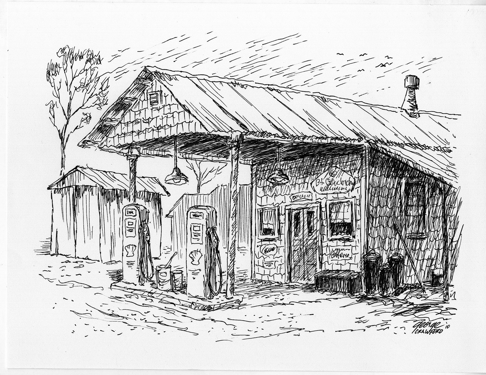 George J. Crawford - Pen & Ink drawings