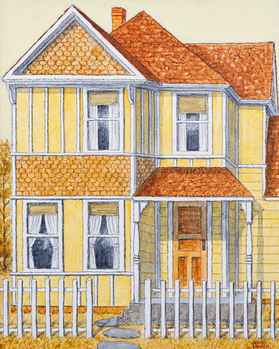 The Yellow House; Acrylic on Canvas; 20 x 16 inches; © 2020