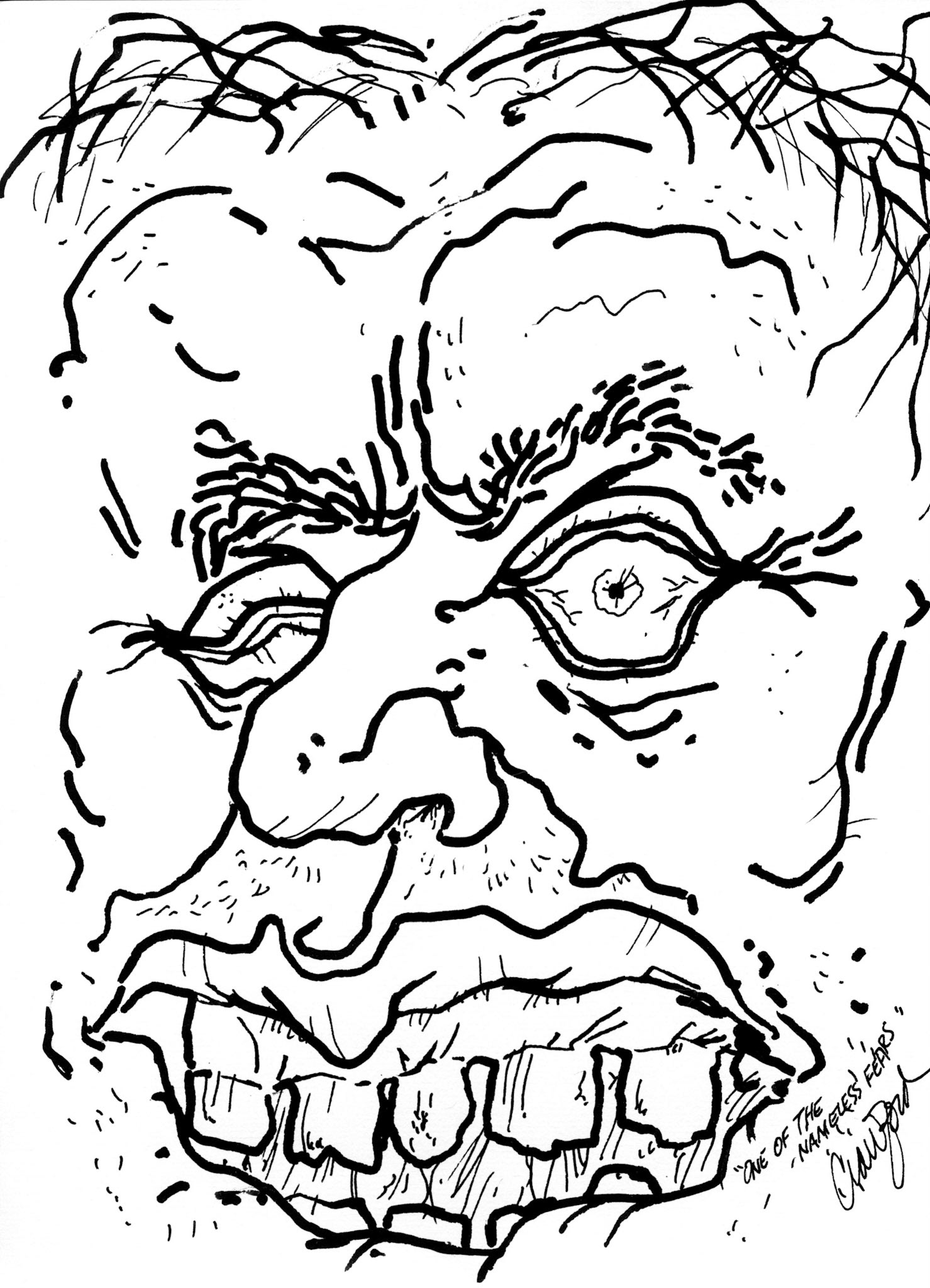 One of the Nameless Fears; Pen and ink drawing
