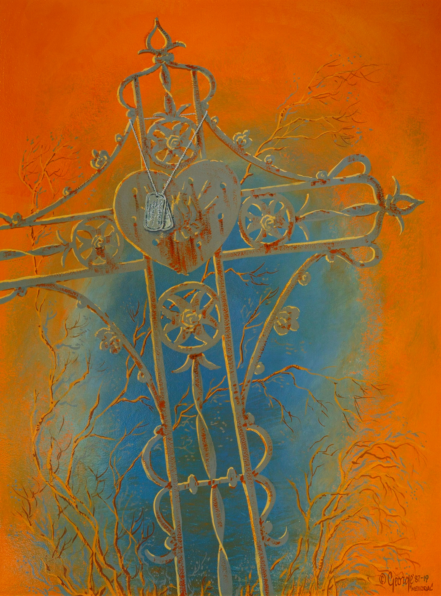 Memorial; Enamel on panel; 32 x 24 inches; © 1987-2019