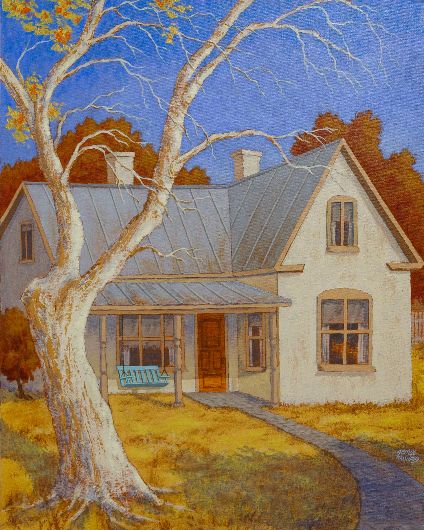 The Green Porch Swing; Acrylic on canvas; 30 x 24 inches; © 2017