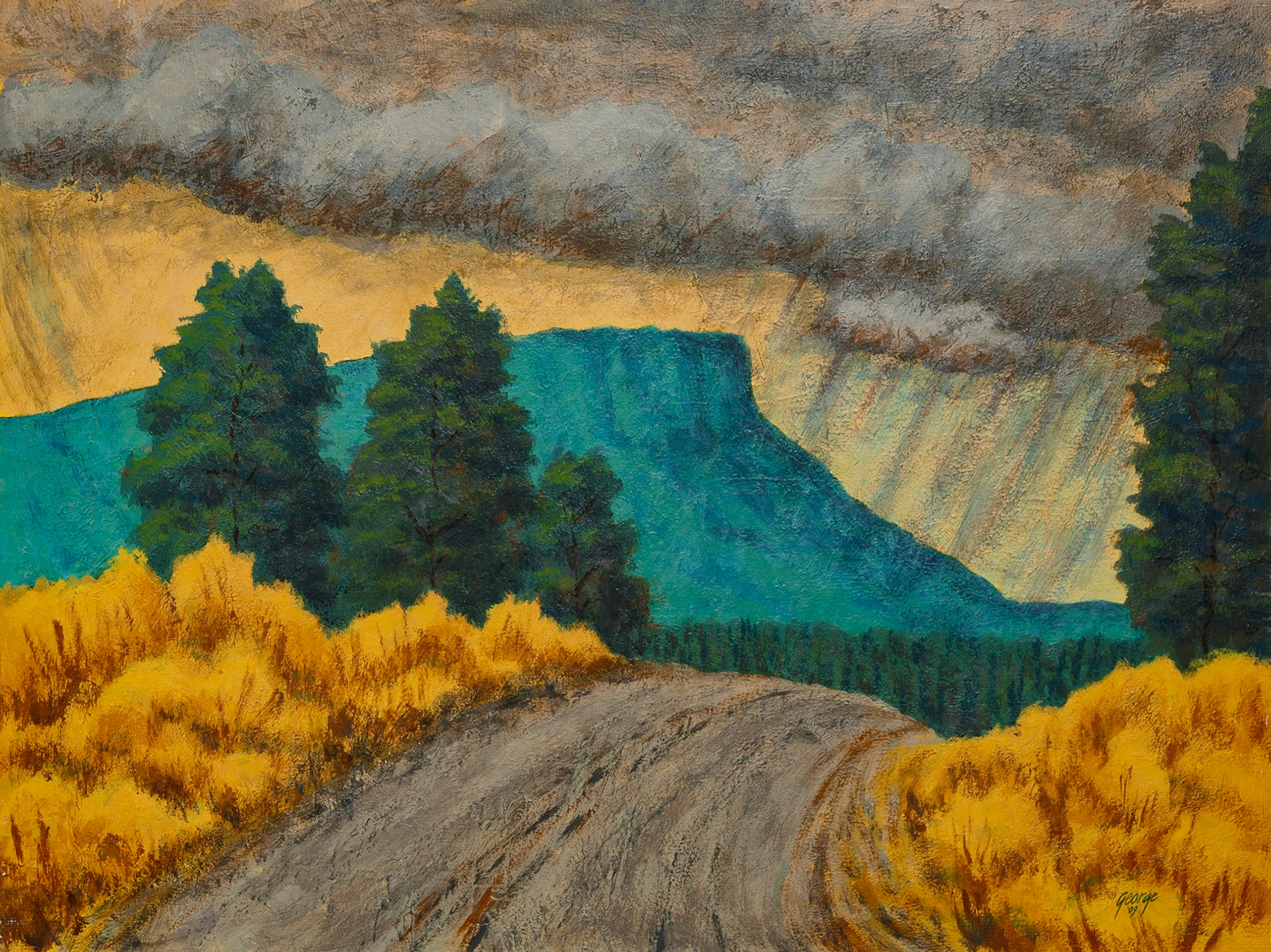 Sudden Shower; Acrylic on panel; 24 x 32 inches; © 2009