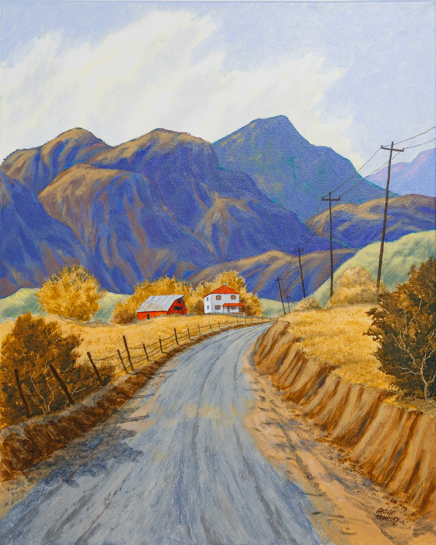 A Drive in the Country; Acrylic on Canvas; 30 x 24 inches; © 2020