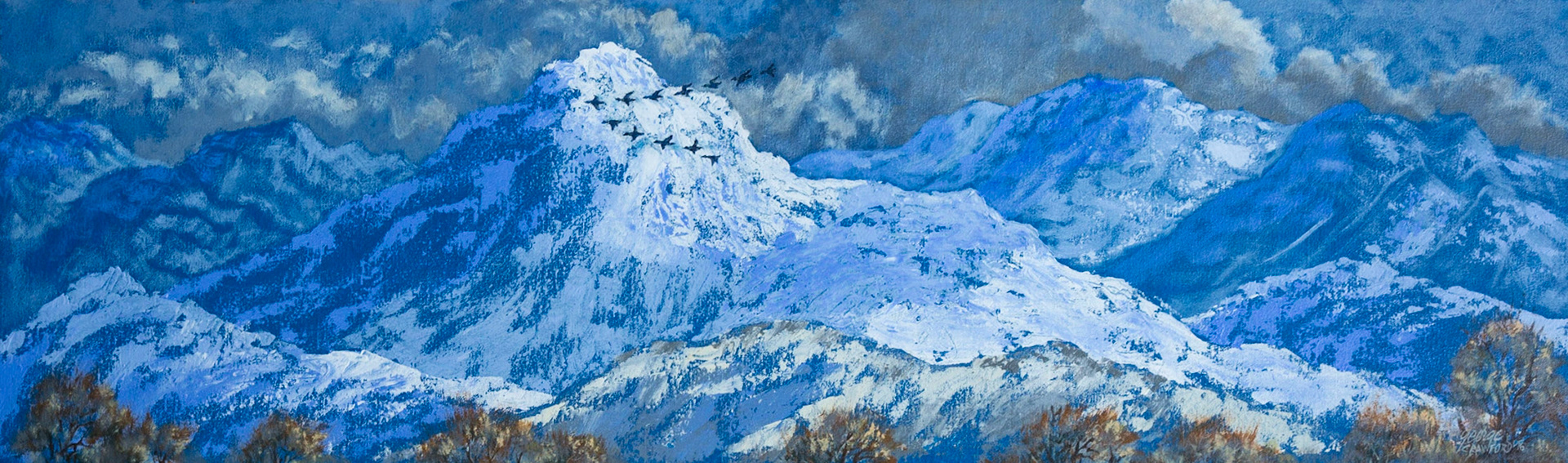 Going South; Acrylic on canvas; 12x40 inches; © 2016