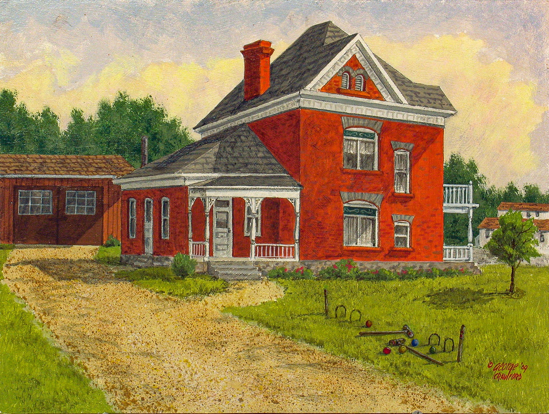 Lawn Croquet; 9 x 12 inches; Acrylic on panel; © 2009