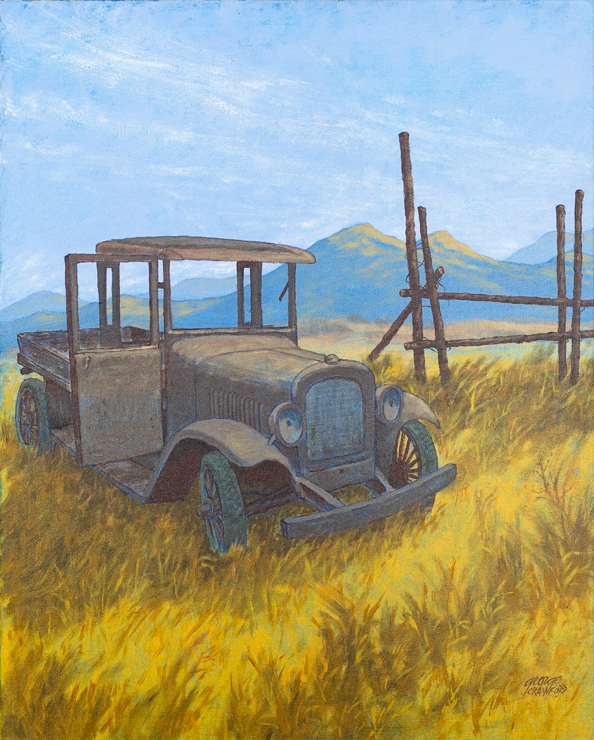 The Rust Bucket; Acrylic on Canvas; 30  x 24  inches;  © 2017