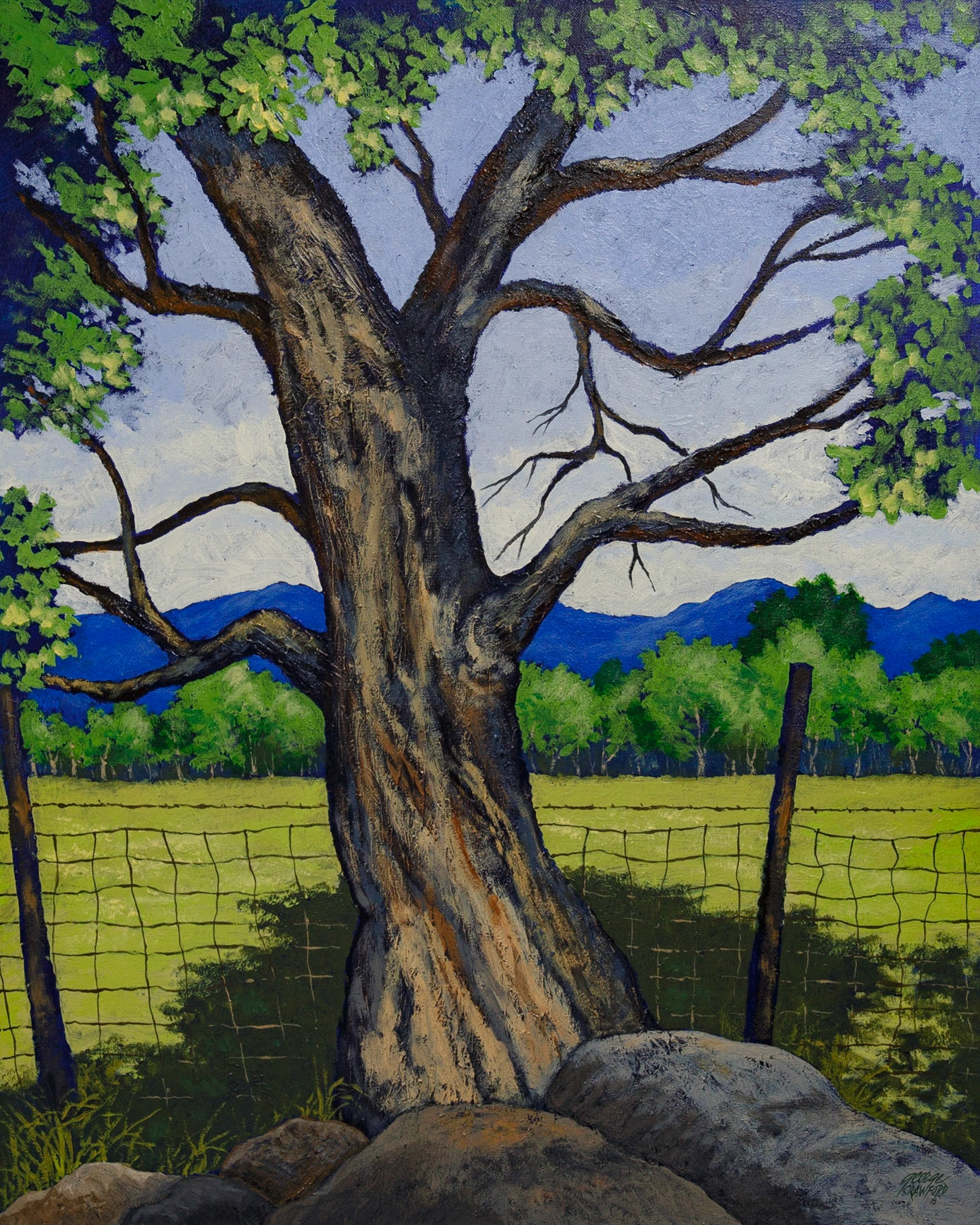 Old and Shady; Acrylic on Canvas; 30 x 24 inches; © 2018