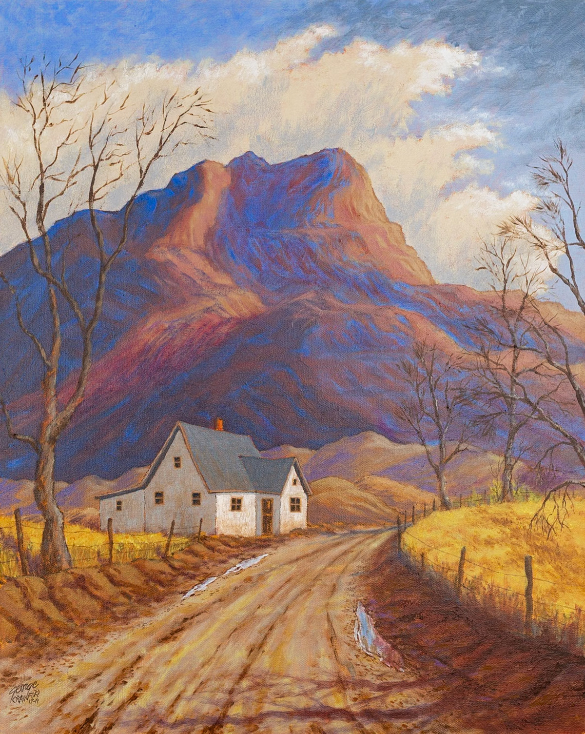 The House on Mountain Pass Road; Acrylic on canvas; 30  x 24  inches; © 2017