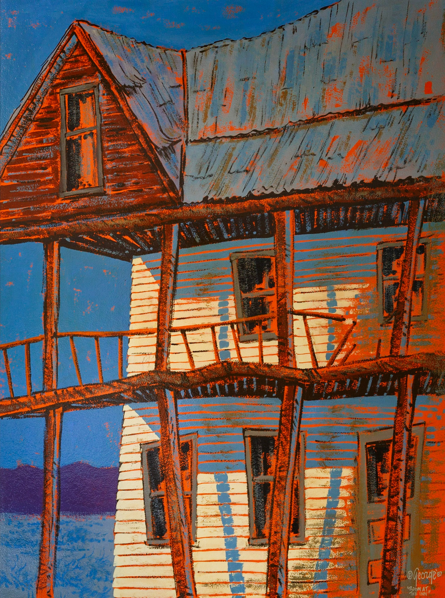 Room at the Inn; Enamel on panel; 32 x 24 inches; © 1987