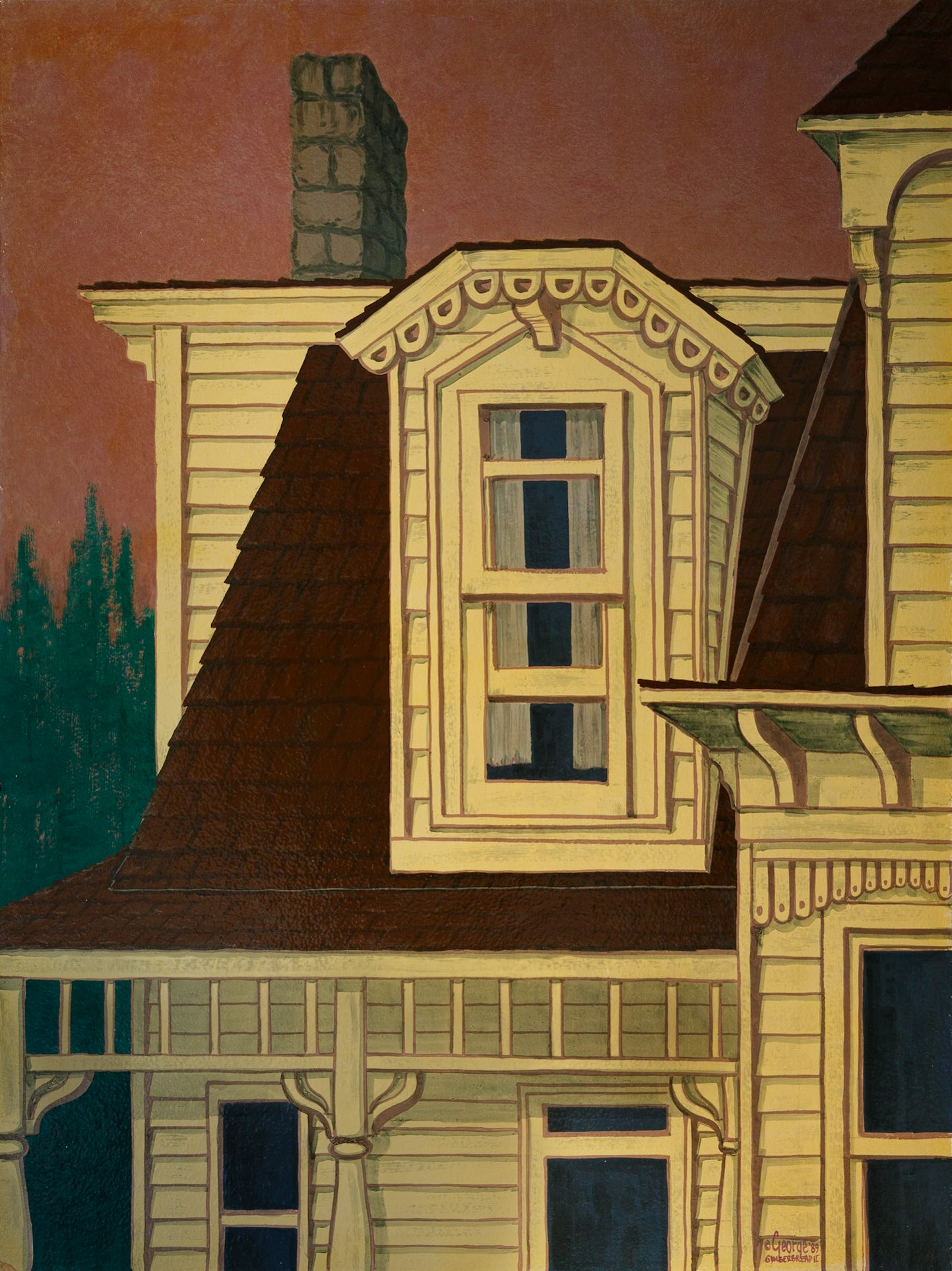 Gingerbread II; Enamel on panel; 32 x 24 inches; © 1989