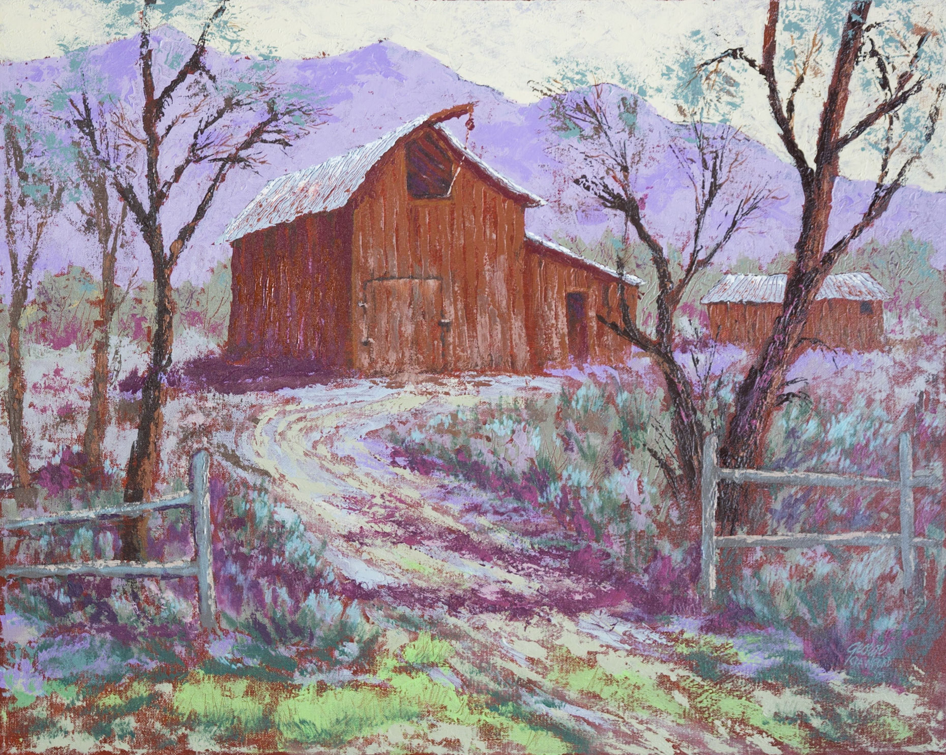 Randall's Barn; Acrylic on canvas; 24 x 30 inches; © 2015