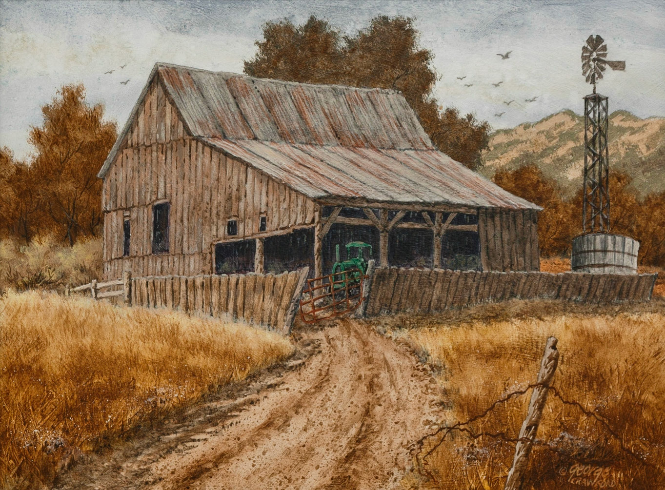 Jensen's Barn; Acrylic on panel; 12 x 16 inches; © 2011