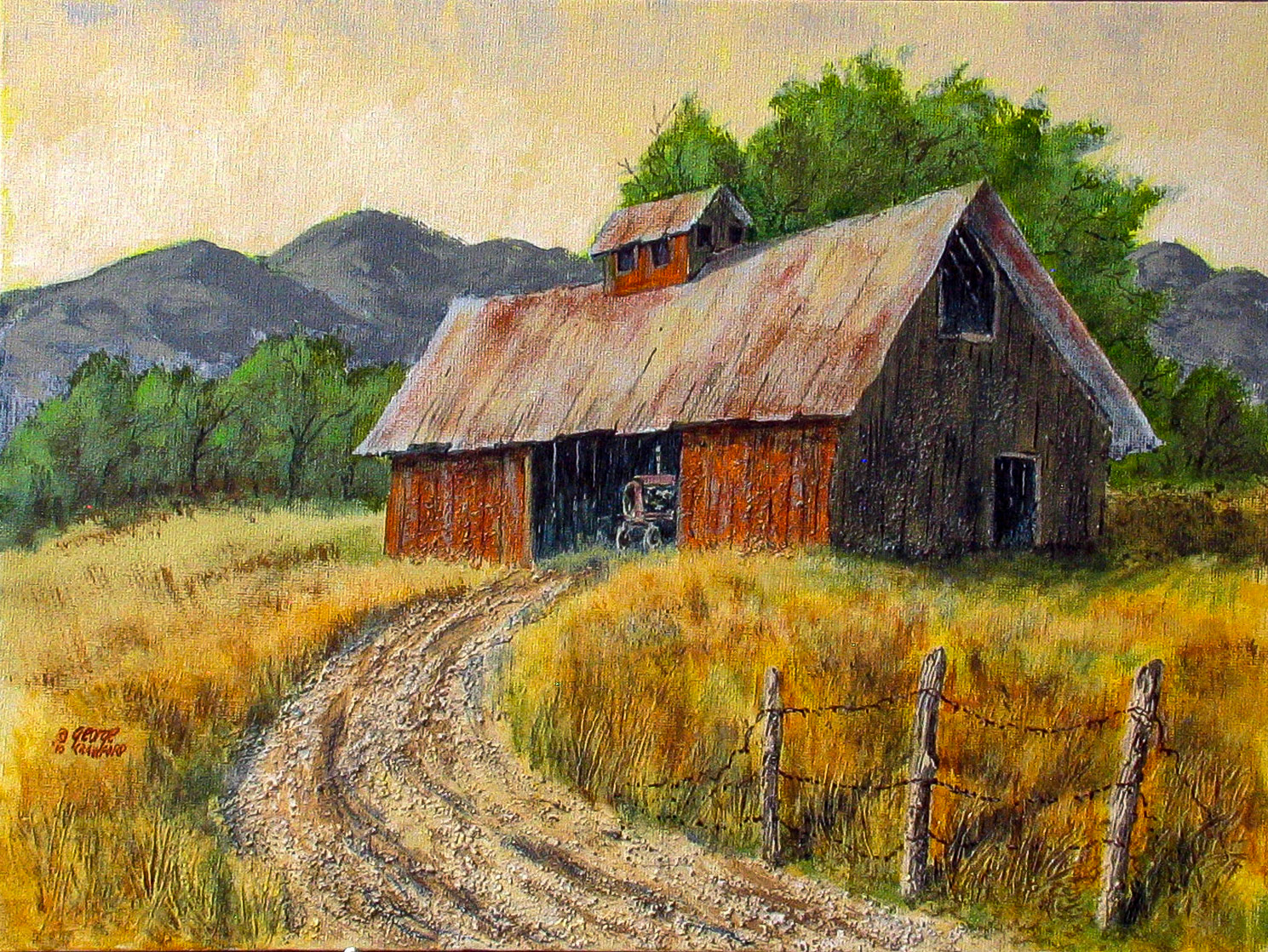 McCuster's Barn; Acrylic on panel; © 2011