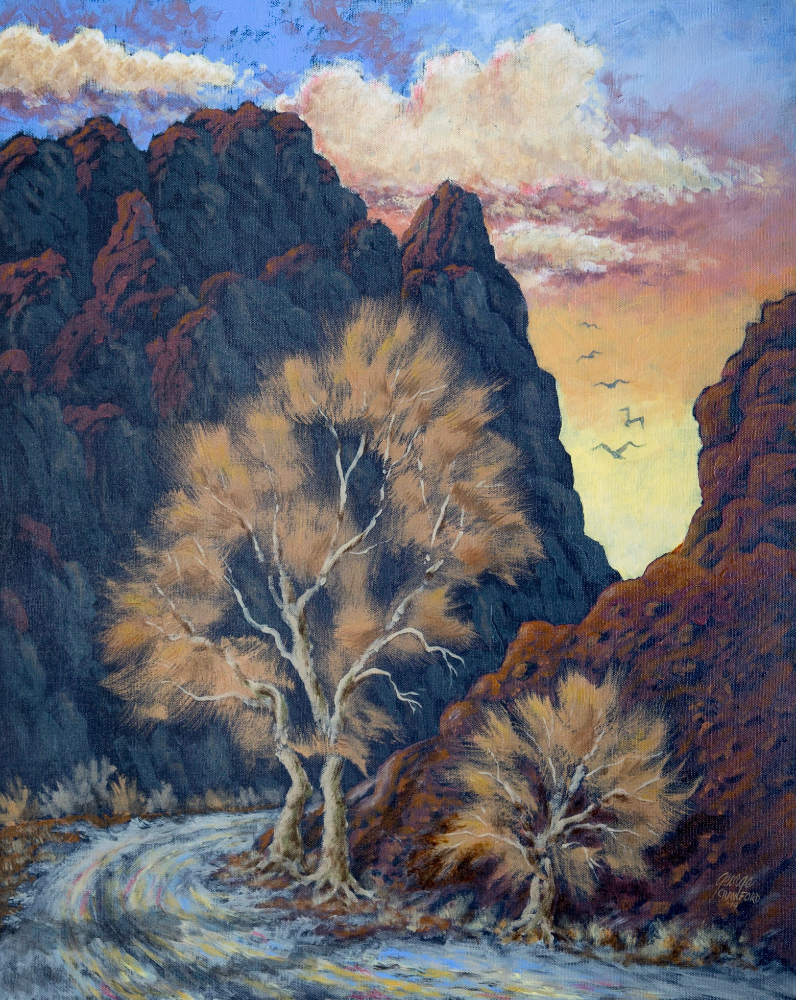 The Road to Sevier; Acrylic on canvas; 30  x 24  inches; © 2014