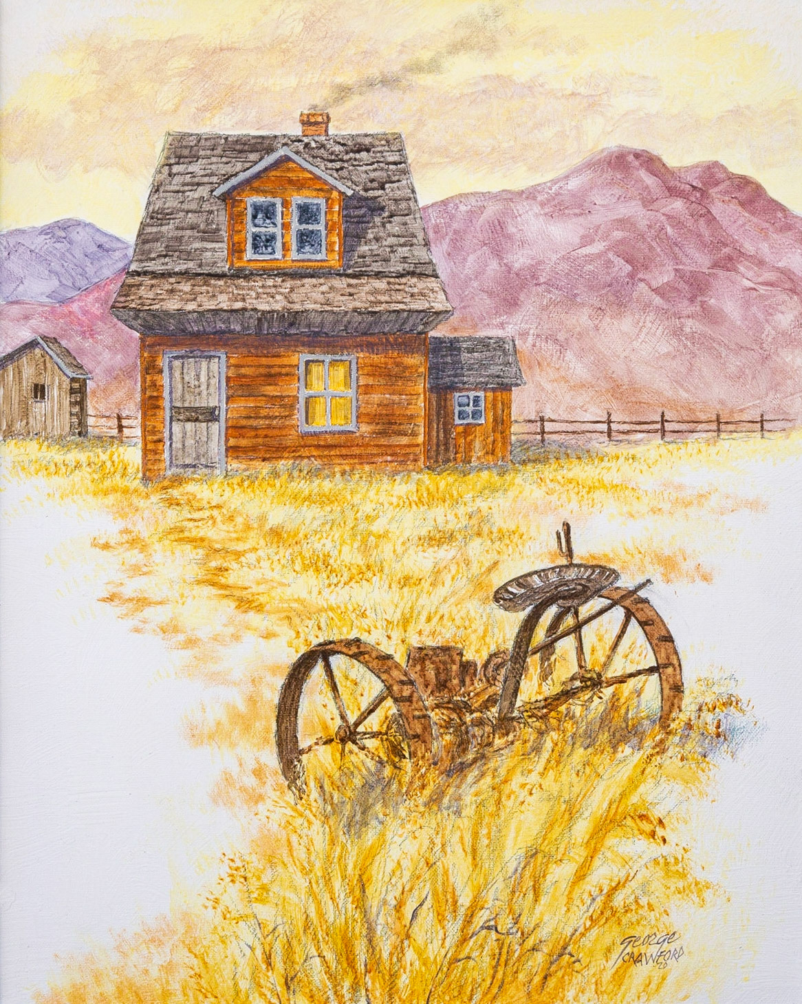 Back Country Farm; 20 x 16 inches; Acrylic on canvas; © 2020