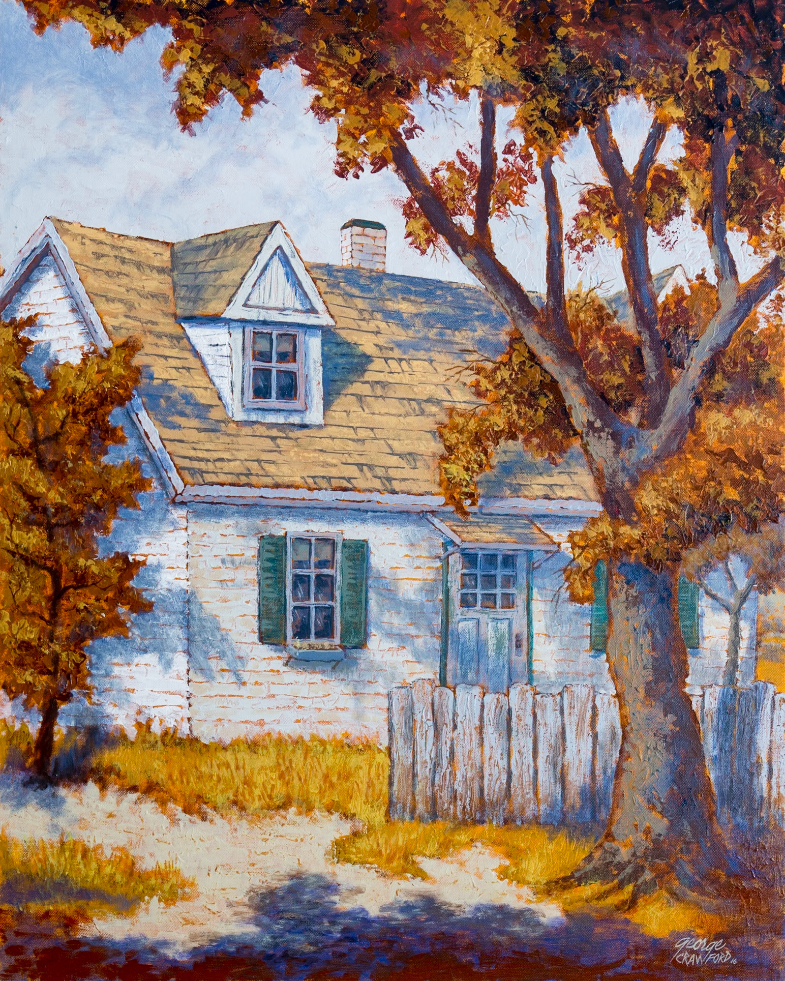 The House on Shady Lane; Acrylic on canvas; 30  x 24  inches; © 2016