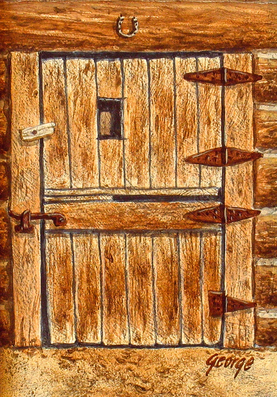 Barn Door #2; 7 x 5 inches; Acrylic on hardboard; © 2010