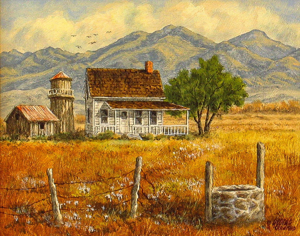 Afternoon at the Homestead; 8 x 10 inches; Acrylic on hardboard; © 2010
