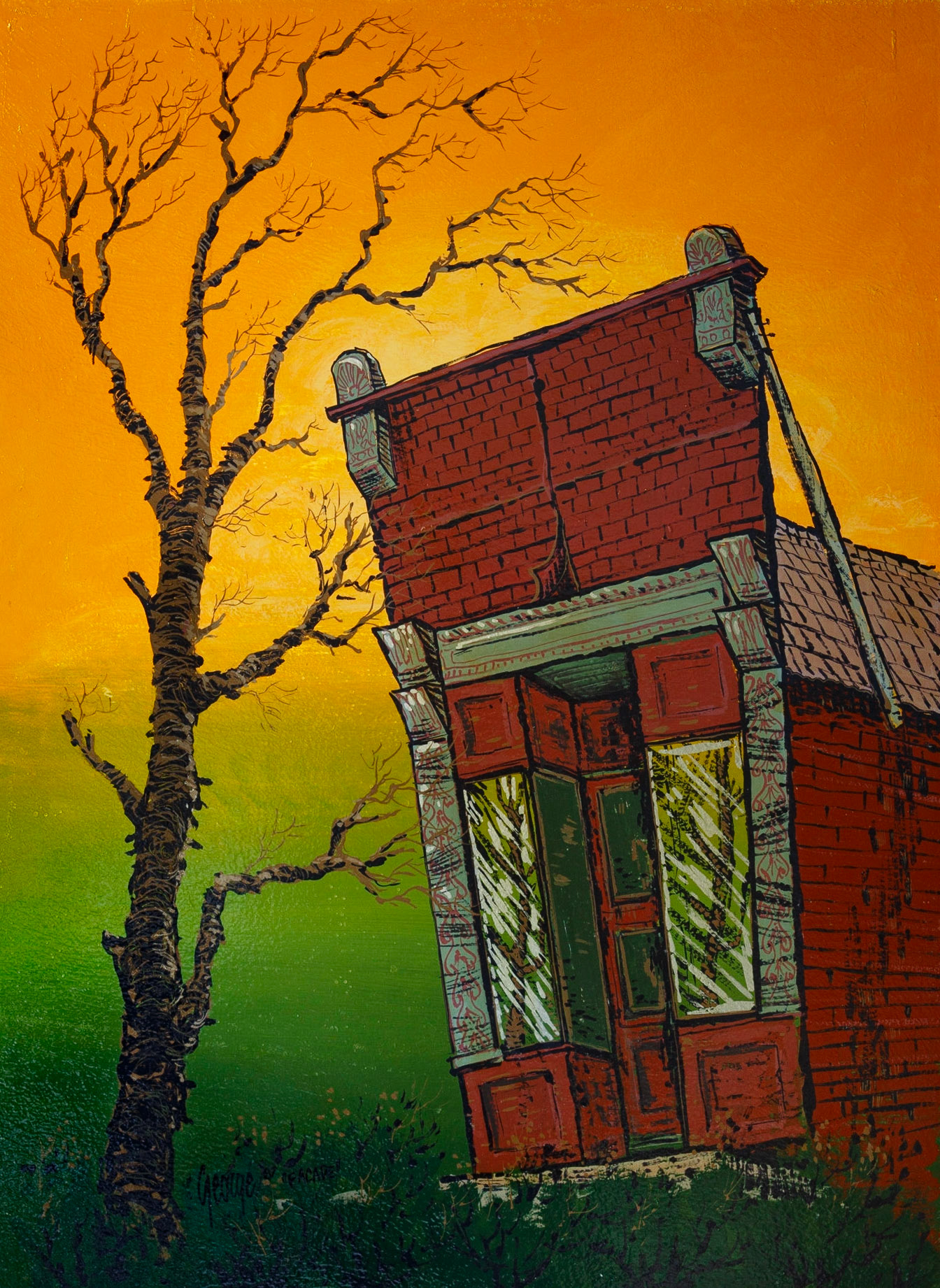 Facade; Enamel on panel; 30 x 22 inches; © 1987