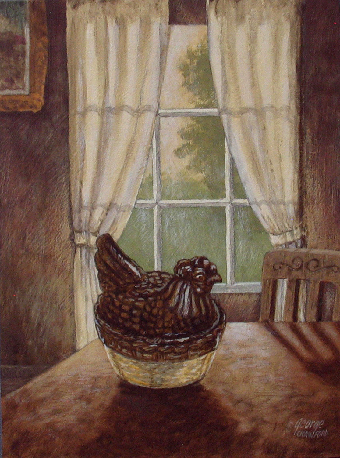 Interior with Hen Compote; Acrylic on panel; © 2011
