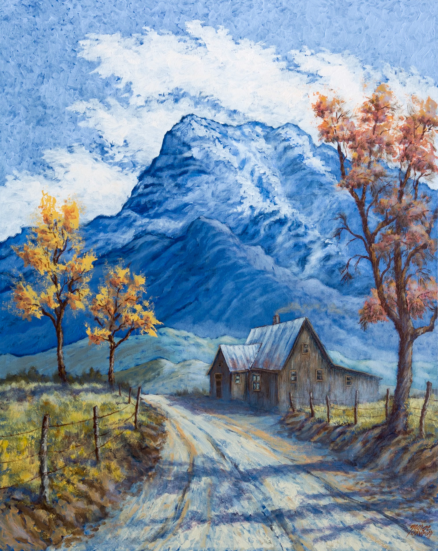 House by the Road; Acrylic on canvas; 30  x 24  inches;  © 2016