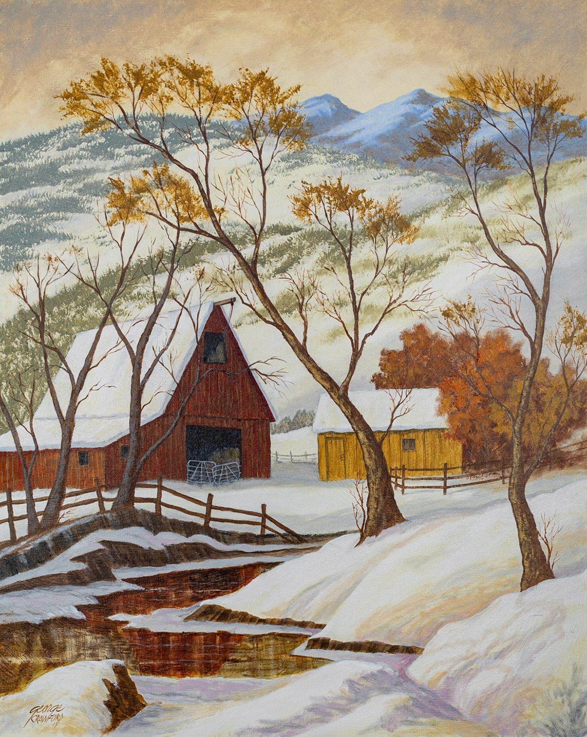 Farm at Cold Creek; Acrylic on canvas; 30  x 24  inches; © 2019