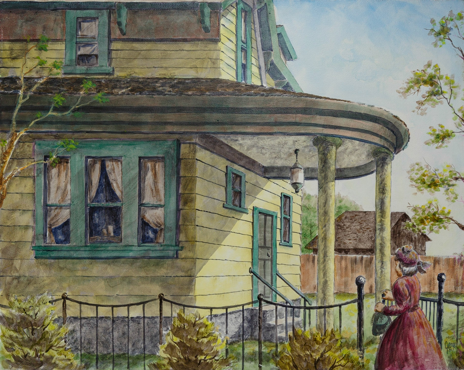 Untitled {Woman in a Red Dress}; Acrylic on panel; 24 x 30 inches; © 2003