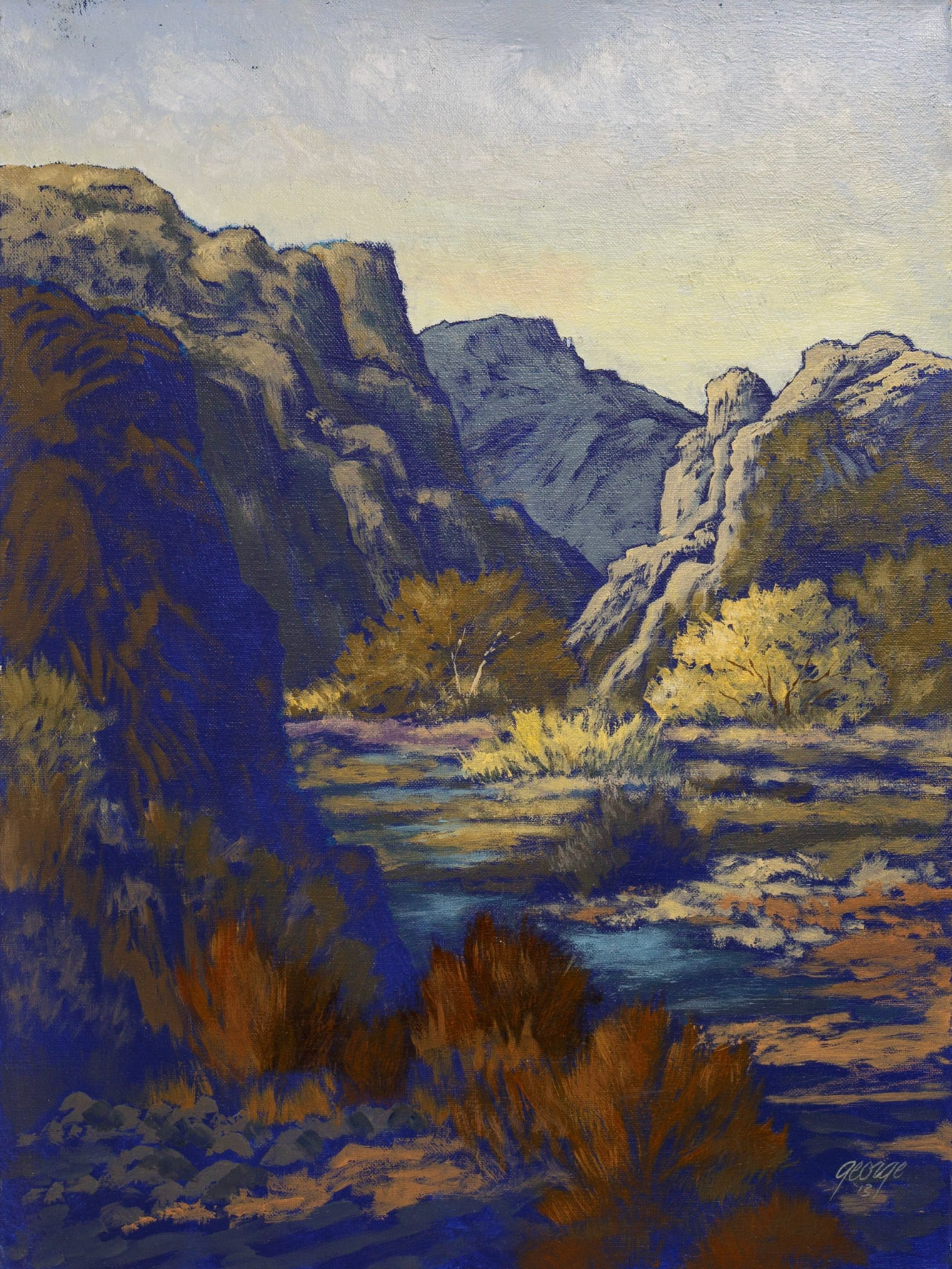 Into the Canyon; Acrylic on canvas; 24 x 18 inches; © 2013