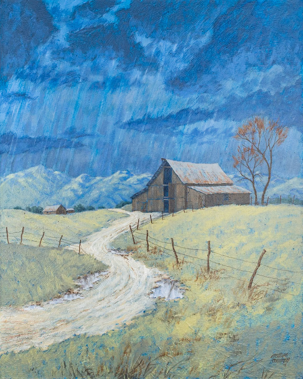 A Rainy Day; Acrylic on Canvas; 30  x 24  inches;  © 2018