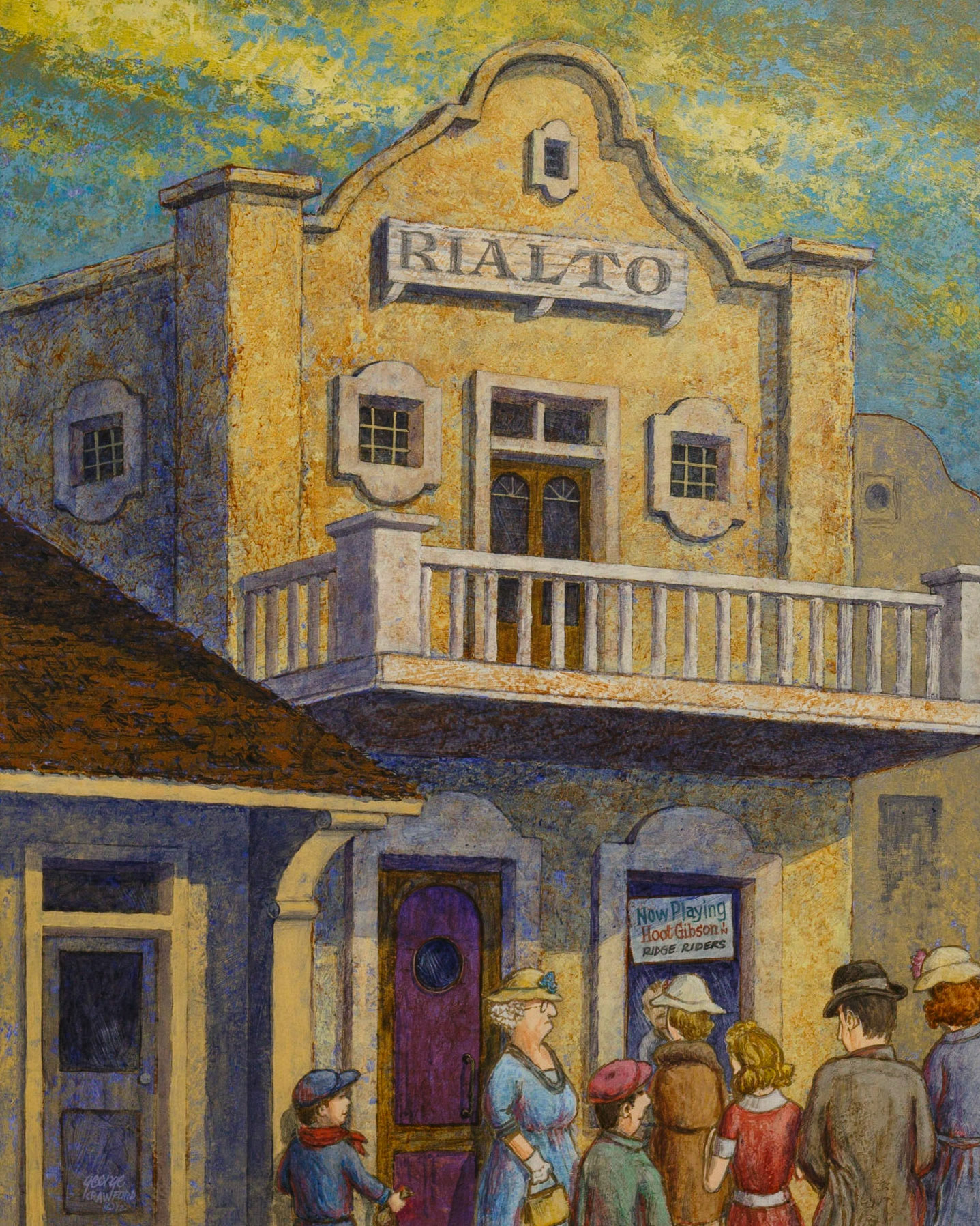 At the Rialto; Acrylic on panel; 30 x 24 inches; © 2012