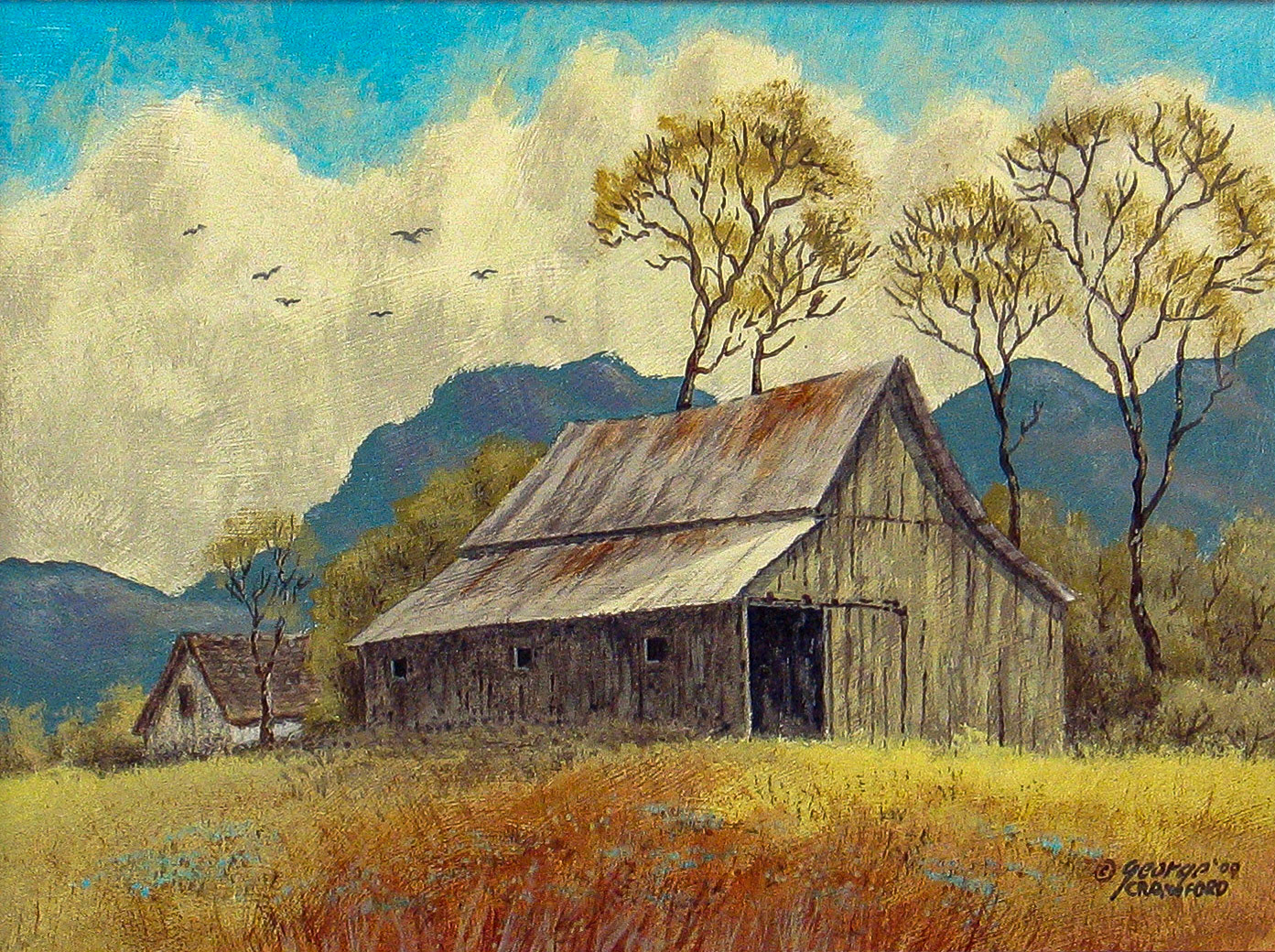 High Clouds-Warm Morning; 9 x 12 inches; Acrylic on panel; © 2009