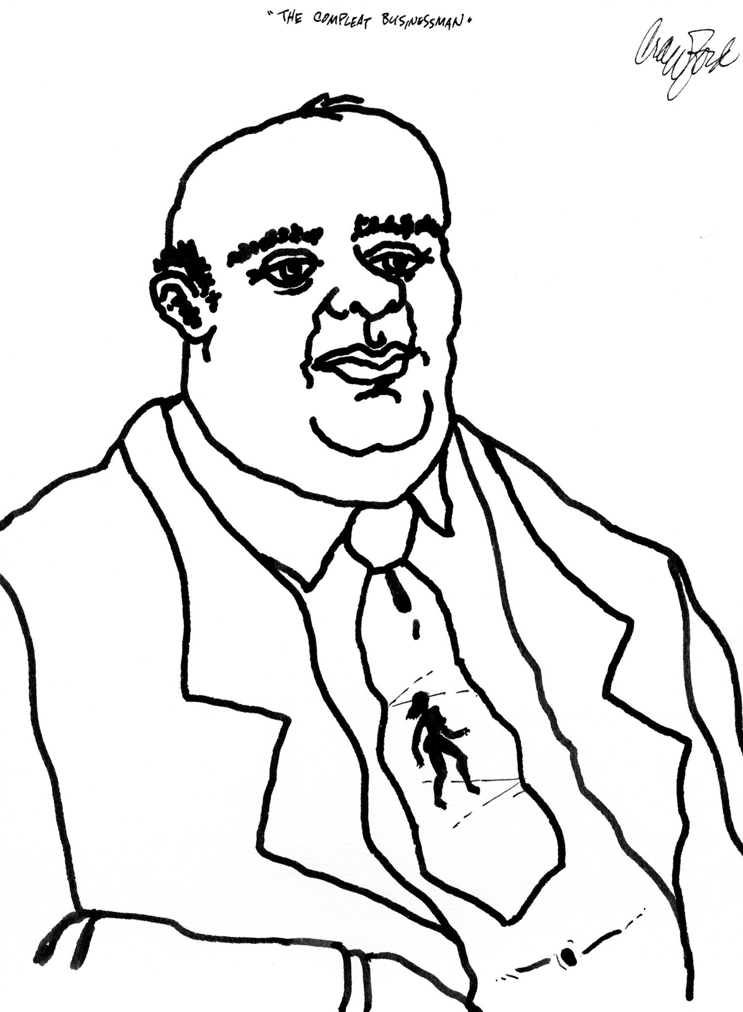 The Compleat Businessman; Pen and ink drawing