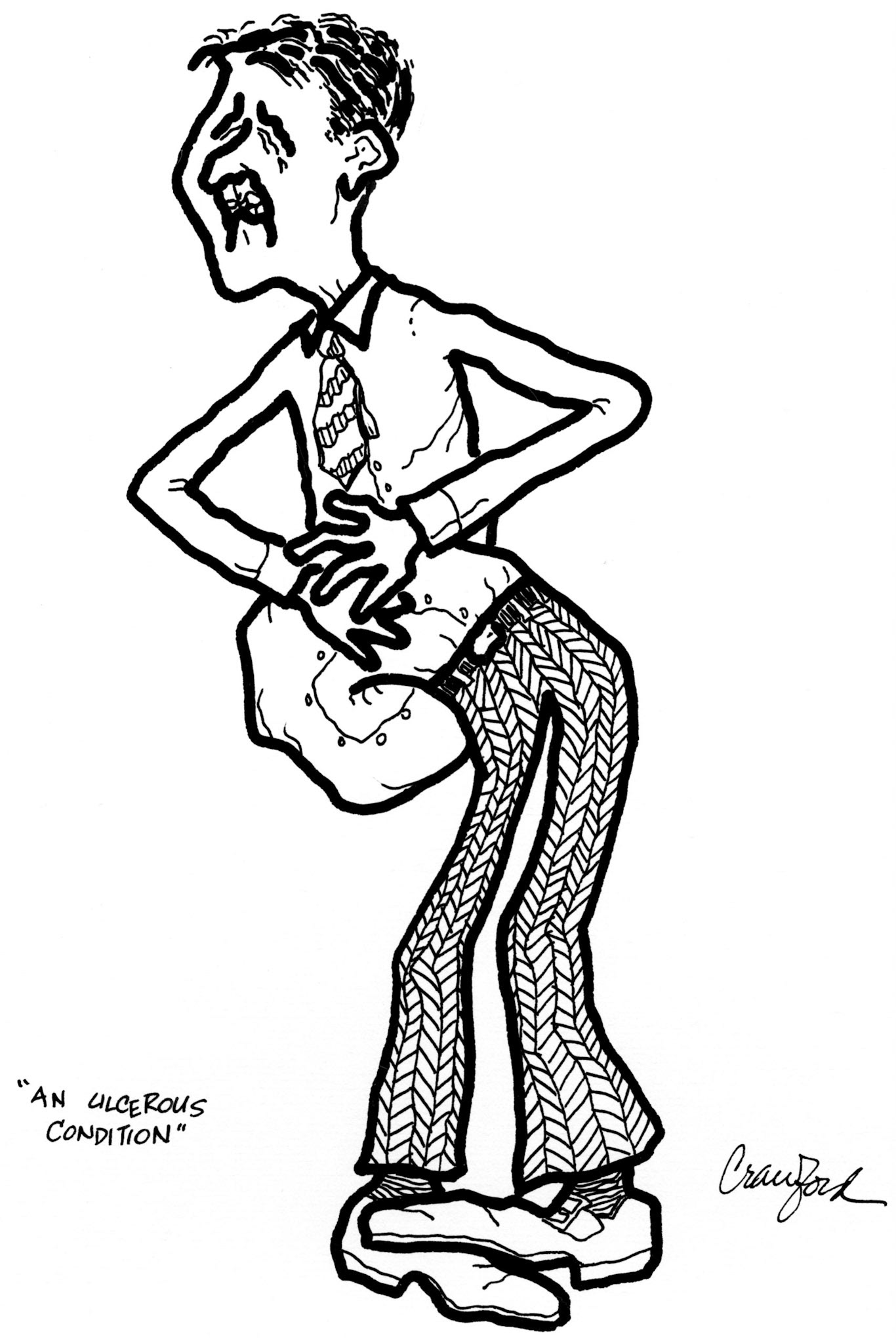 An Ulcerous Condition; Pen and ink drawing