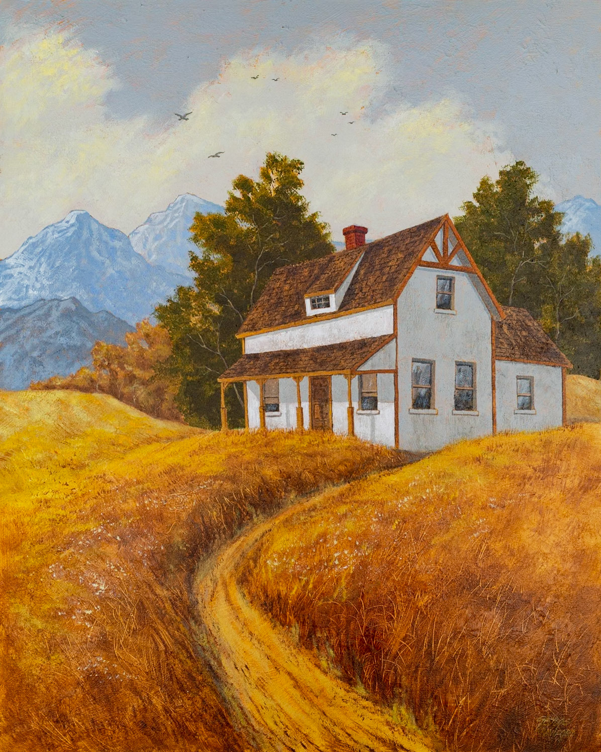 The Hill House; Acrylic on canvas; 30 x 24 inches;  © 2018