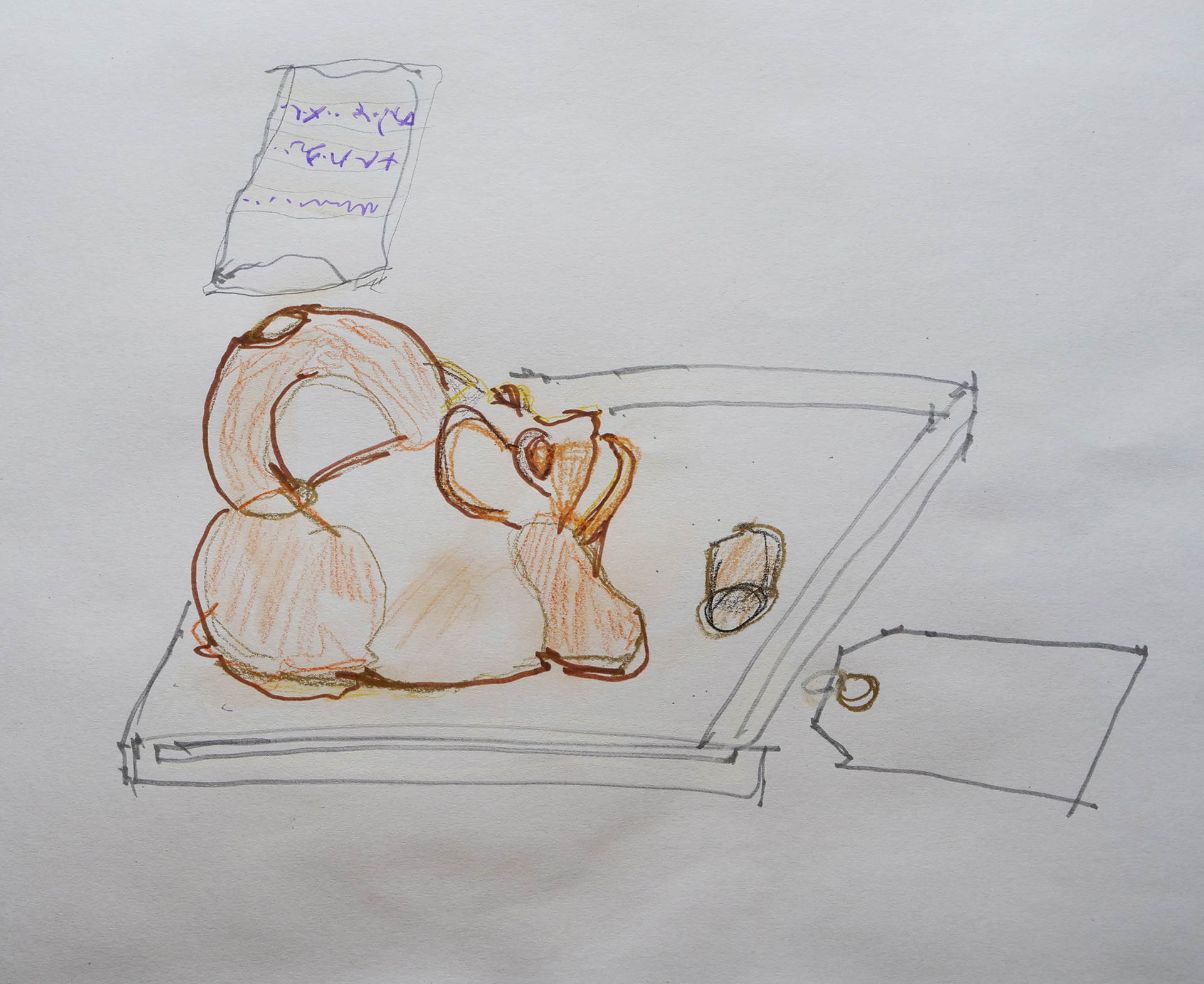 Drawing of a contributor.