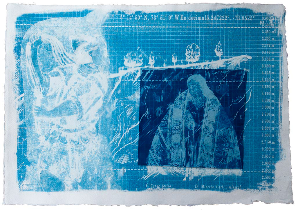 Blue Print Sutatausa N. 9.Cyanotype on cotton paper
