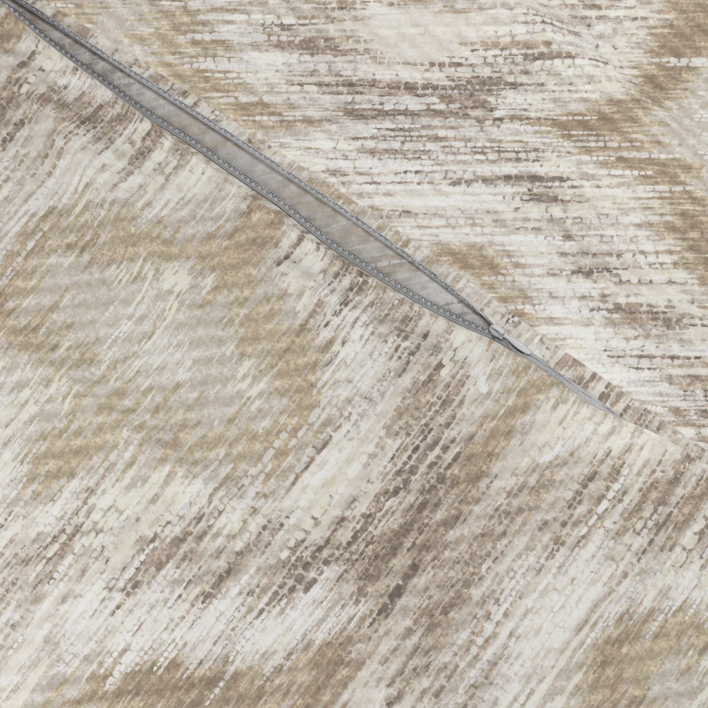 Close-up texture detail of Boho Style Ikat Ogee fabric in natural cream showing soft diffused ikat edges
