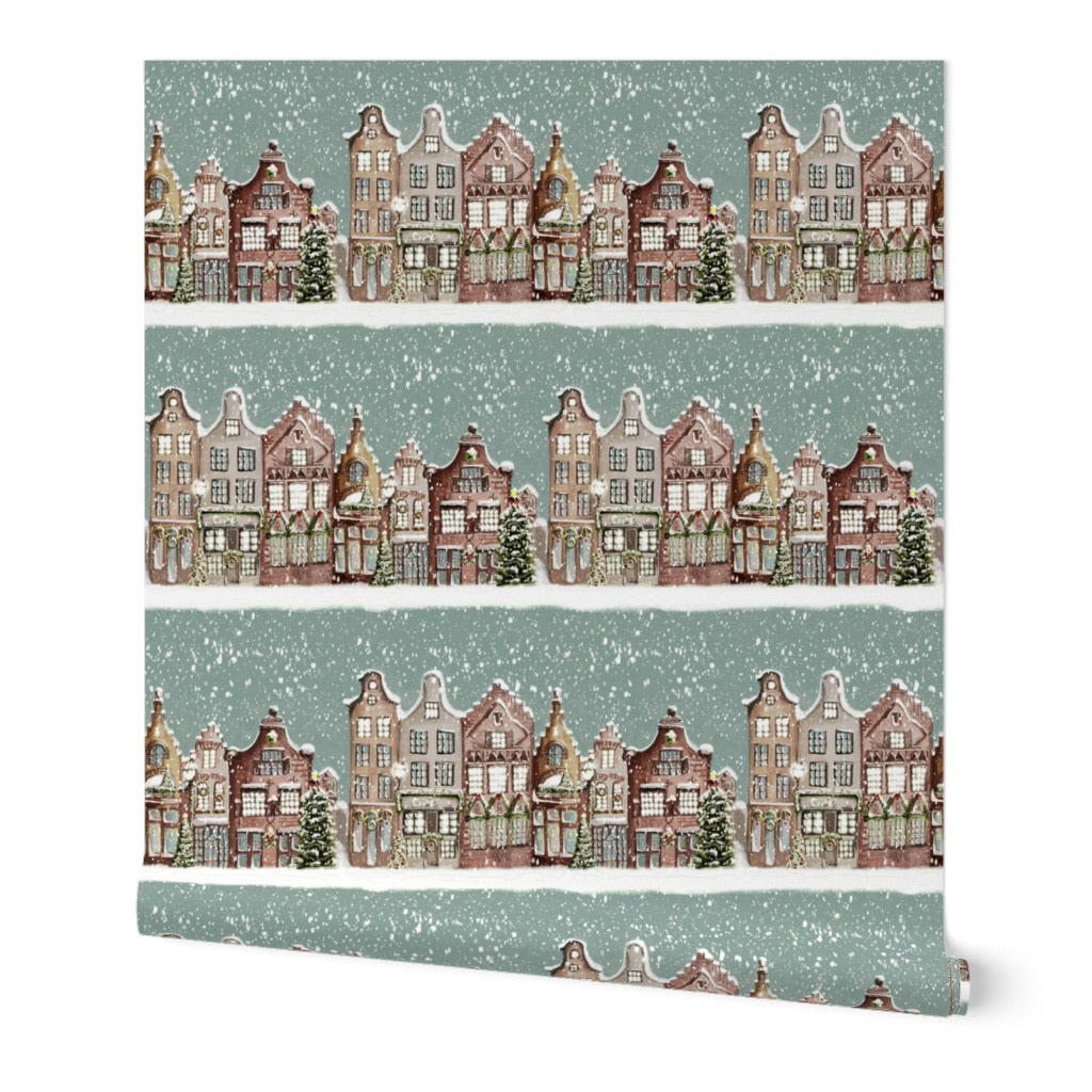 Dutch Houses in the Snow