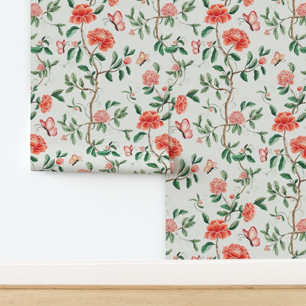 Chinoiserie Floral Wallpaper