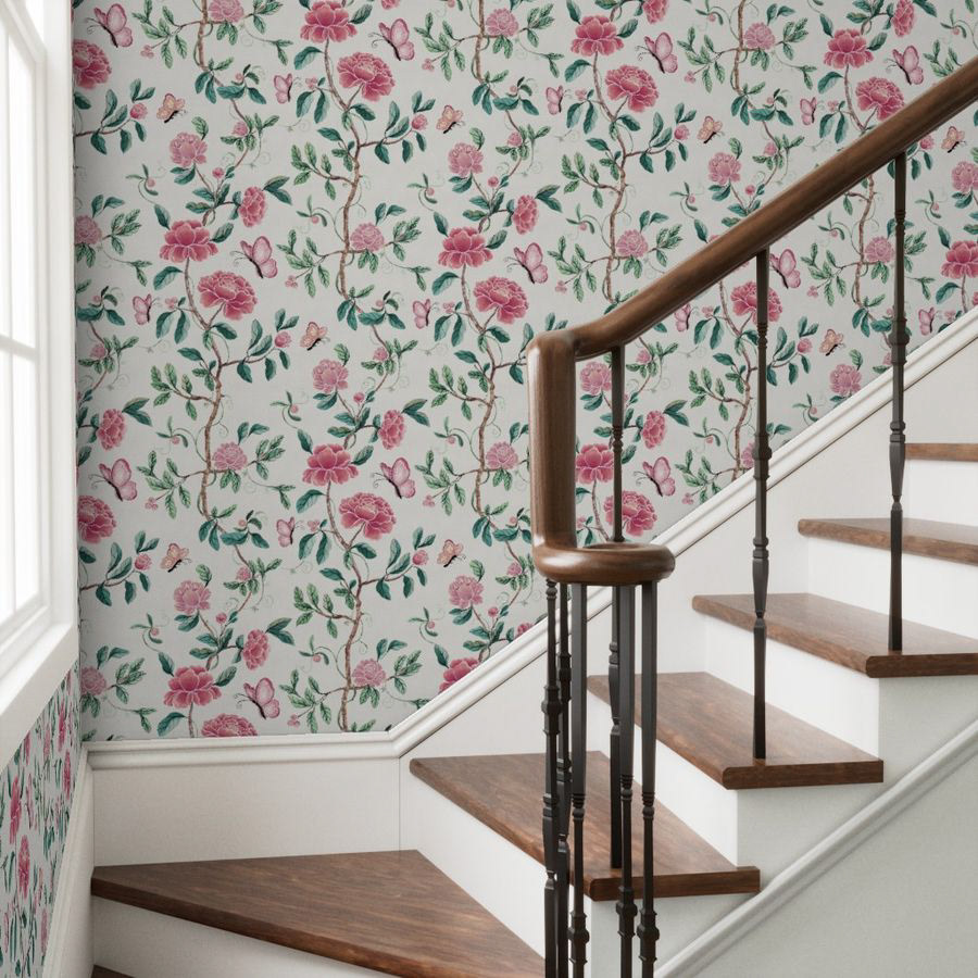 Chinoiserie Style Wallpaper Hallway