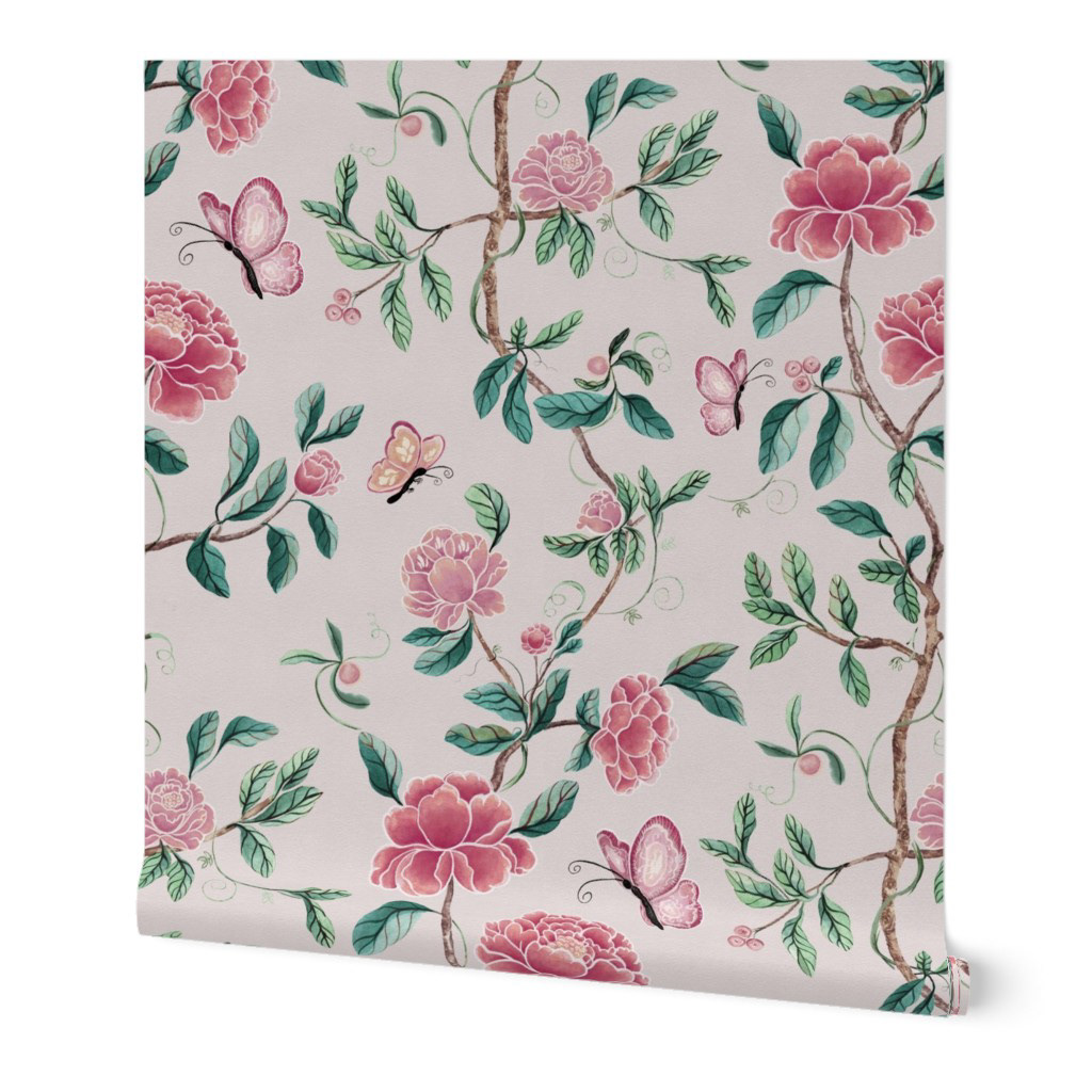 Gorgeous Blush Pink Floral Wallpaper