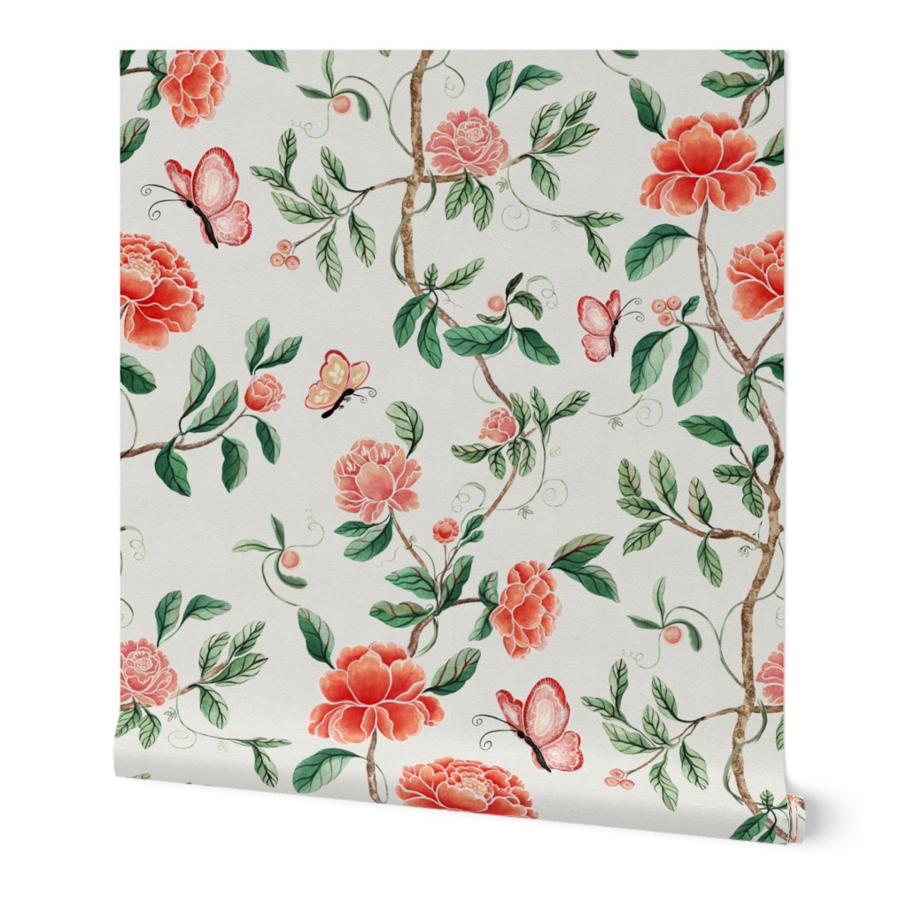 Bright Tangerine Chinoiserie