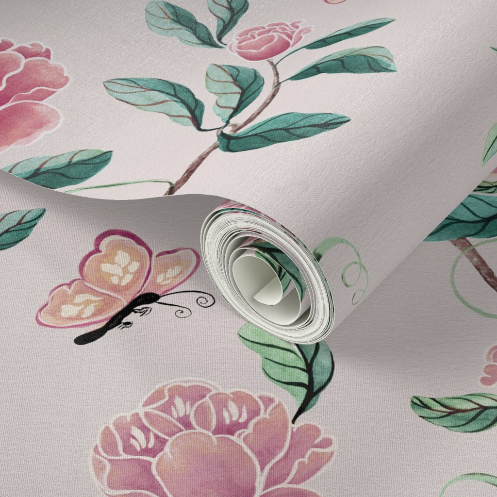 Soft Pink Floral Wallpaper
