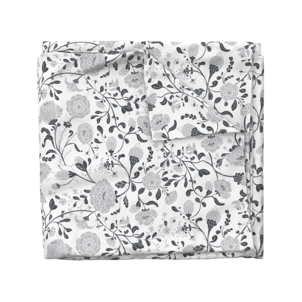 White Floral Fabric Design