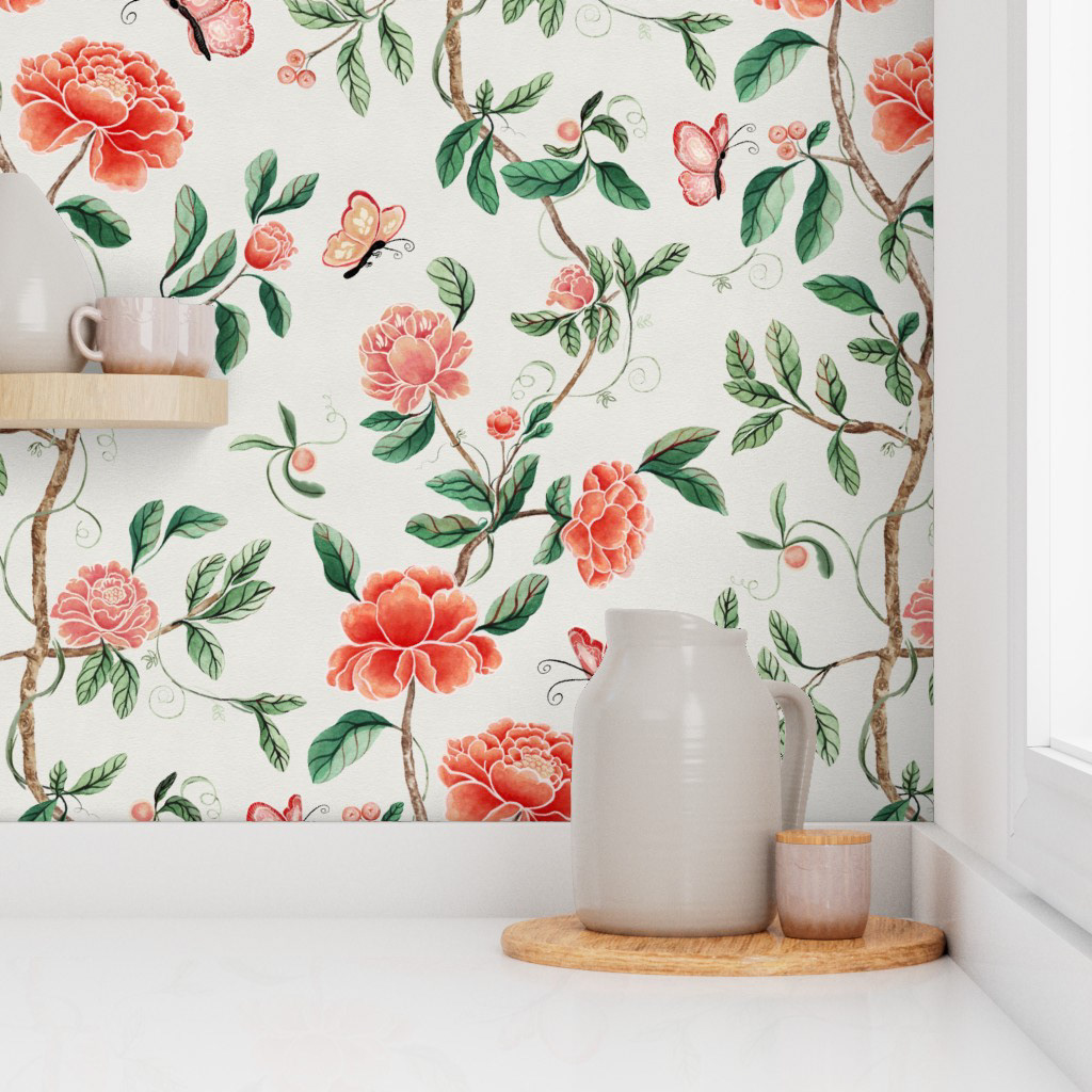 Chinoiserie Style Wallpaper